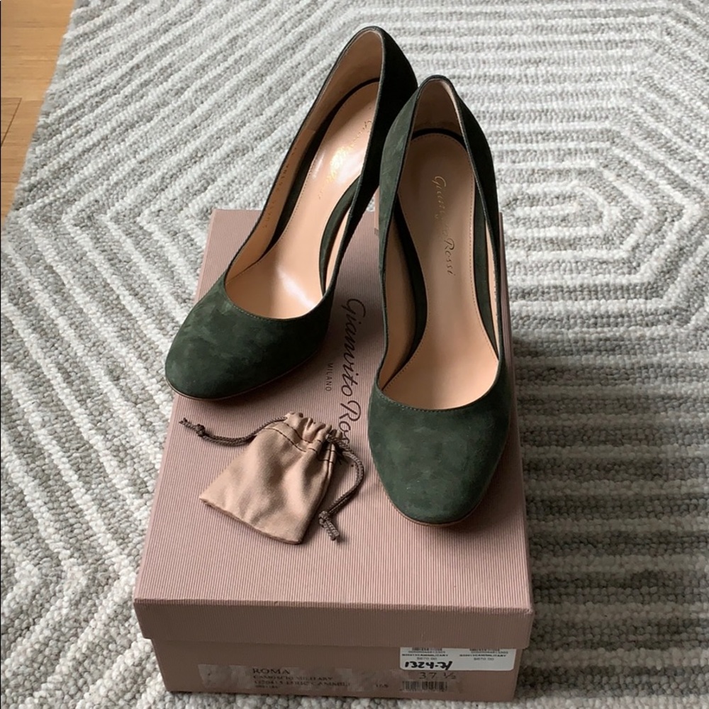 Gianvito Rossi Dark Green Heels